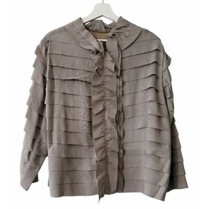 Lanvin Paris Hiver 2008 Alber Elbaz Archive Tiered Zip Jacket FR 42 Quiet Luxury